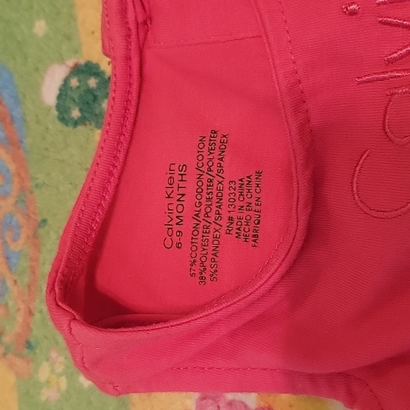 Calvin Klein Red Eyelet dress buttons and snaps designer ruffle - Picture 7 of 7